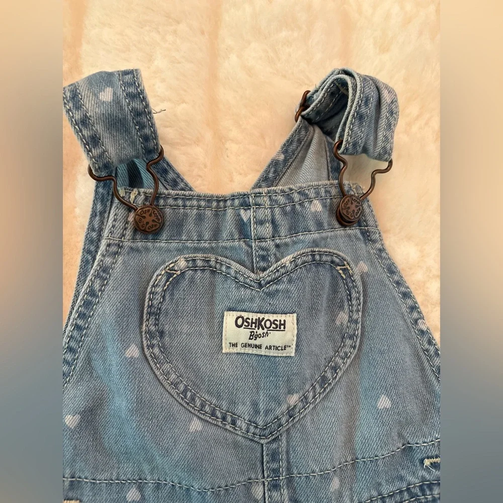 Baby girl hearts 18 month OshKosh B'gosh Blue Denim Kids Overalls